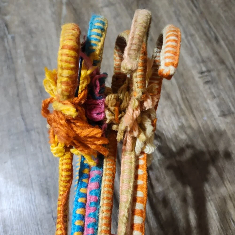 Six Yarn covered double wired hangers for durabilty